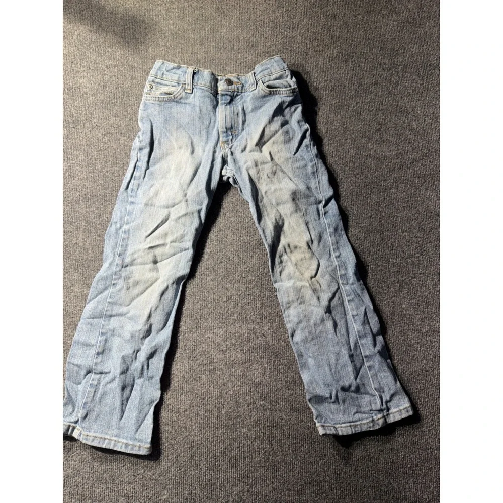 Cat & Jack Boys Size 7 Regular Light Wash Stretch Denim Jeans Adjustable Waist